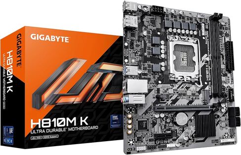 GIGABYTE H810M K Motherboard - Intel Core Ultra (Series 2) CPUs, 3+1+2 Phases VRM, up to 6400MHz DDR5, 1xPCIe 4.0 M.2, 1GbE LAN, USB 3.2 Gen 1 in Kuwait