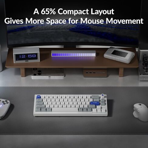 لوحة مفاتيح الألعاب السلكية Keychron Q2 HE 8K، لوحة مفاتيح ألومنيوم 65% CNC مع مقبض، مشغل سريع، تشغيل قابل للتعديل، مفاتيح مغناطيسية قابلة للتبديل السريع، RGB، لنظام التشغيل Mac/Windows/Linux - أبيض in Kuwait