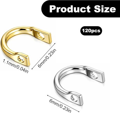 120 قطعة من شفرة الصيد الدوارة من Clevis لصنع الطعم الدوار، أجزاء الإكسسوارات الدوارة Clevis سهلة الدوران لصيد الأسماك، وصلات نحاسية على شكل حرف U، مياه مالحة عذبة in Kuwait