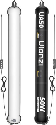 Ulanzi UA50 50W LED عمود هوائي قابل للنفخ 2700K-6500K أنبوب إضاءة فيديو ثنائي اللون مع مغناطيس N52 CRI 95+ ضوء ناعم محمول لـ Cosplay Livestream & Studio Type-C PD 65W مدخلات 850 مم in Kuwait