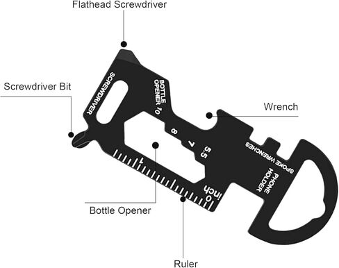 3 Pack Metal Keychain Multi-Tool Set for Men - Portable 19-in-1 Total Routine Maintenance Tools: Wrench, Screwdriver, Ruler & Bottle Opener, Rust-Resistant Pocket Gear in Kuwait
