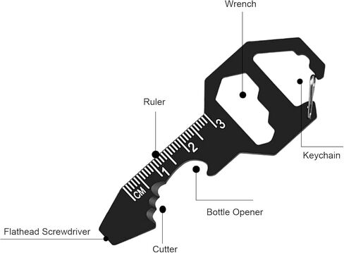 3 Pack Metal Keychain Multi-Tool Set for Men - Portable 19-in-1 Total Routine Maintenance Tools: Wrench, Screwdriver, Ruler & Bottle Opener, Rust-Resistant Pocket Gear in Kuwait