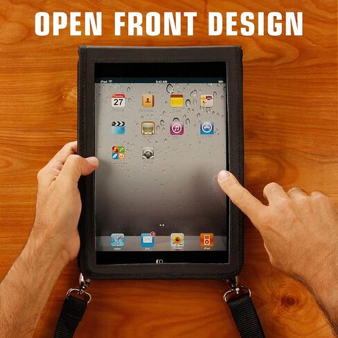 USA Gear Tablet Case - Galaxy Tab A 10.1" Tablet Holder with Open Front Design, Water Resistant Exterior. and Carry Strap - Compatible with Samsung Galaxy Tab A 10.1 and More 10" Tablets (Black) in Kuwait