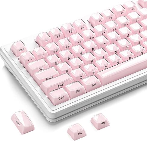 YUNZII Jelly PBT Keycap Set، 113 مفتاحًا مخصصًا Keycap مع Keycap Puller، النقش بالليزر OEM Keycap متوافق مع 65٪ 75٪ 96٪ الحجم الكامل للوحة المفاتيح الميكانيكية Cherry Gateron MX Switches (أبيض) in Kuwait