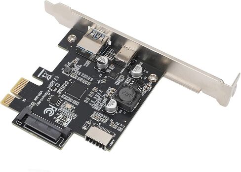 بطاقة توسيع Pomya USB 3.2 Gen1 PCIe، بطاقة محول PCIe X1 بسرعة 5 جيجابت في الثانية إلى USB A/Type C/Type E مع مجموعة شرائح، متوافقة مع 11/10/8/7 in Kuwait
