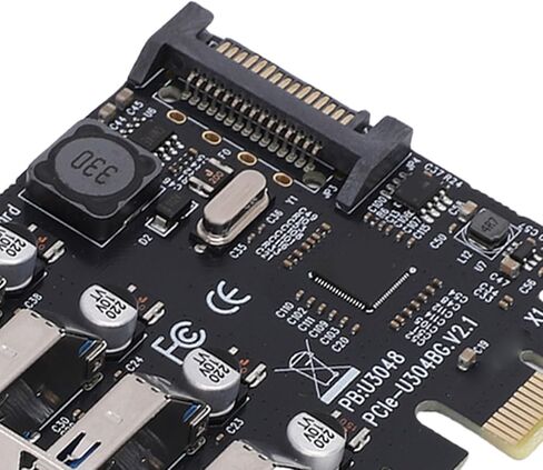Cuifati PCIe USB 3.0 Expansion Card 4 Ports 5Gbps Superspeed for Desktop PC with Self Powered Technology in Kuwait
