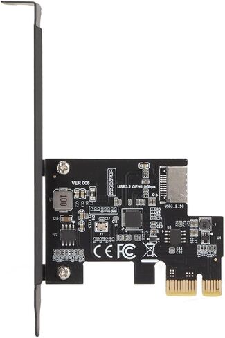 PCI E to Type E Riser Card, Fast Transmission Speed, Double Protection USB3.2 PCI Riser Card for PC, Supports, 10, 11, (Black) in Kuwait