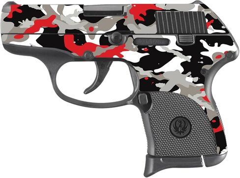غلاف MightySkins متوافق مع Ruger LCP 380 - مموه أحمر | غطاء ملتف واقٍ ومتين وفريد ​​من نوعه من الفينيل | سهل التطبيق والإزالة وتغيير الأنماط | صنع في الولايات المتحدة الأمريكية in Kuwait