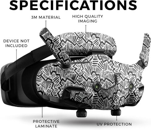 Carbon Fiber Drone Skin Compatible with DJI Goggles 3 - Abstract Black - Premium 3M Vinyl Protective Wrap Decal Cover - Easy to Apply | Crafted in The USA by MightySkins in Kuwait