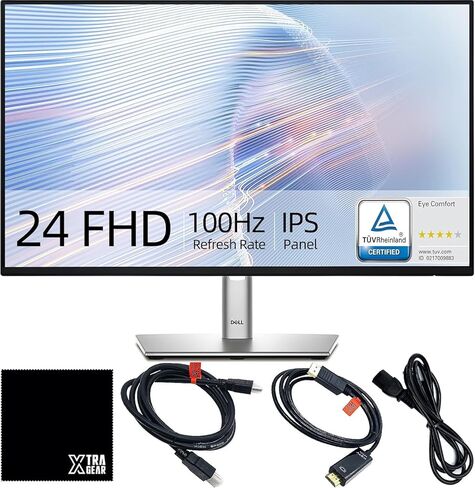 Dell 24" Monitor, Full HD, 16:9 IPS Panel, 100Hz Refresh Rate, LED, with HDMI 2.0 & DP to HDMI Cables, Business Ready - P2425H in Kuwait
