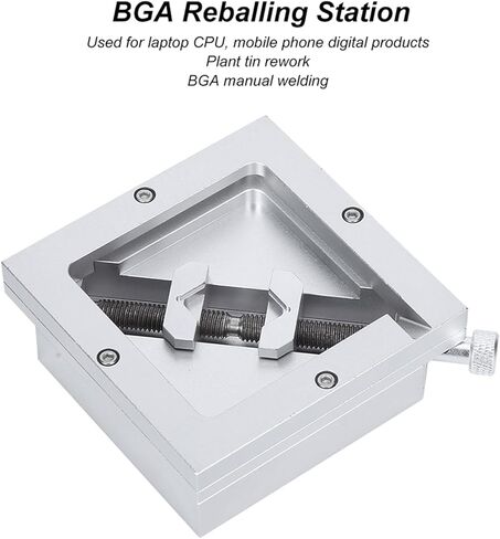 BGA Rework Station 90x90mm, BGA Reballing Station Aluminum Alloy for CPU Chip Soldering, Universal Fixed Steel Stencil Holder for Notebook Phone PCB Repair in Kuwait