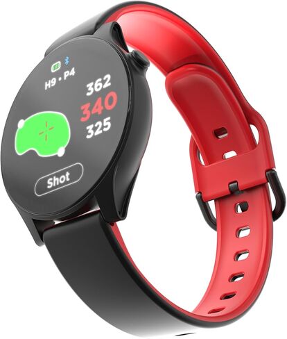 Watch+ Golf GPS Watch شاشة LCD تعمل باللمس، نظام تحديد المواقع العالمي (GPS) مدمج، أكثر من 42000 دورة، تحديد موضع الدبوس الديناميكي، تتبع الأداء، مسافات مخاطر FCB، متتبع الطلقات، عرض أخضر، مقاومة للماء IPX7 in Kuwait