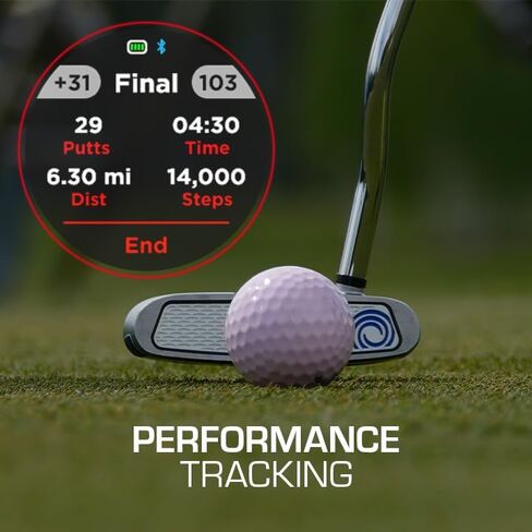 Watch+ Golf GPS Watch شاشة LCD تعمل باللمس، نظام تحديد المواقع العالمي (GPS) مدمج، أكثر من 42000 دورة، تحديد موضع الدبوس الديناميكي، تتبع الأداء، مسافات مخاطر FCB، متتبع الطلقات، عرض أخضر، مقاومة للماء IPX7 in Kuwait