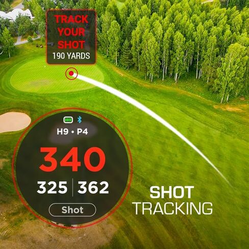 Watch+ Golf GPS Watch شاشة LCD تعمل باللمس، نظام تحديد المواقع العالمي (GPS) مدمج، أكثر من 42000 دورة، تحديد موضع الدبوس الديناميكي، تتبع الأداء، مسافات مخاطر FCB، متتبع الطلقات، عرض أخضر، مقاومة للماء IPX7 in Kuwait