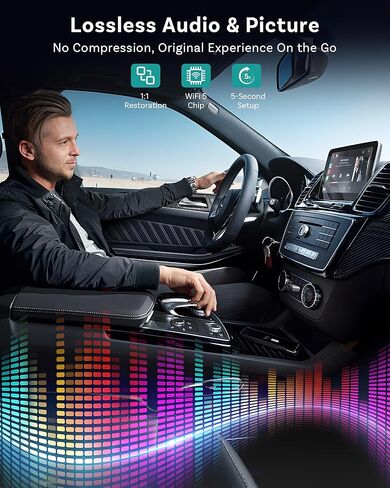 محول OTTOCAST Mini Nova Wireless CarPlay يحول السلكي إلى CarPlay اللاسلكي، توصيل تلقائي سريع، توصيل وتشغيل 2 في 1 دونجل صغير لسيارات CarPlay السلكية/Android Auto Car in Kuwait