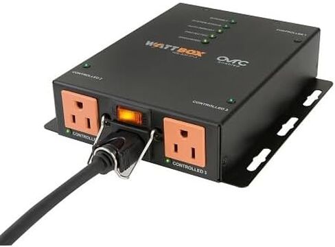 Compact 300 Series IP Power Line Conditioner, 3 Outlets, 12A Current Rating, 120V AC, Black, Model WB-300-IP-3 in Kuwait