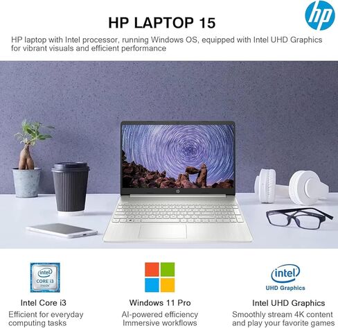 HP Touchscreen Laptop 2025 Flagship 15.6" HD, Lifetime Office 2024, 16GB RAM, 1.5TB Storage (1TB SSD + 500GB Ext), 6-Core Intel i3 Processor, Wi-Fi, Camera, Long Battery, HubxcelAccessory, Win 11 Pro in Kuwait