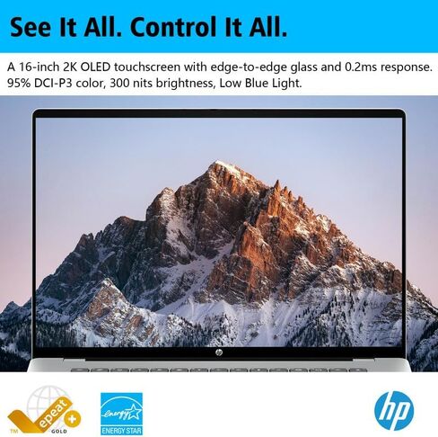 HP OmniBook 5 16" 2K Touchscreen Copilot+ AI Laptop, Snapdragon X Plus X1P-42-100, 32GB LPDDR5X RAM, 1TB SSD, 45 Tops NPU, Backlit KB, Includes Office 2021, Wi-Fi 6E, Win 11 Pro in Kuwait