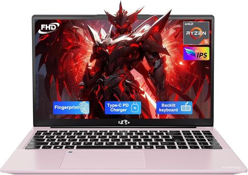 NIMO 15.6'' IPS FHD-Laptop, 32GB RAM 1TB SSD AMD Ryzen 5(Beat i5-1135G7, 4 Cores Up to 3.7GHz) Student Computer with 2 Years Warranty, 65W Type-C, Fingerprint, Backlit Keyboard, 180°Viewing in Kuwait