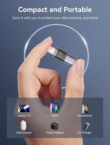مانع بيانات JSAUX USB C (عبوة من قطعتين)، مانع بيانات USB C شفاف إلى USB C فقط للشحن، وحماية جاك العصير للشحن العام الآمن والسفر، وحظر نقل البيانات in Kuwait