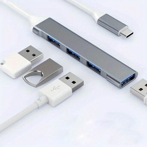 موزع منفذ USB بـ 4 منافذ: موسع منفذ USB - محور USB 3.0 USB Dongle متعدد المنافذ لأجهزة الكمبيوتر المحمول والكمبيوتر المكتبي وسبائك الألومنيوم in Kuwait
