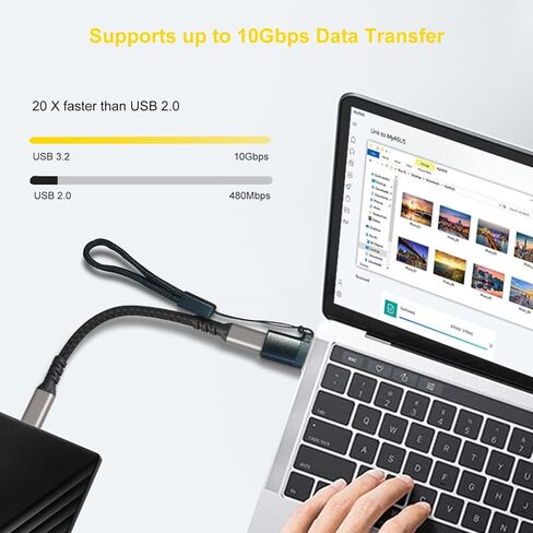 محول USB إلى USB C، محول USB C أنثى إلى USB 3.2 ذكر 10 جيجابت في الثانية 60 وات محول USB A إلى USB C مع حبل لسلسلة iPhone 17 16 15، iPad Air Mini Pro 7، Samsung Galaxy، Pixel، أسود، 3 عبوات in Kuwait