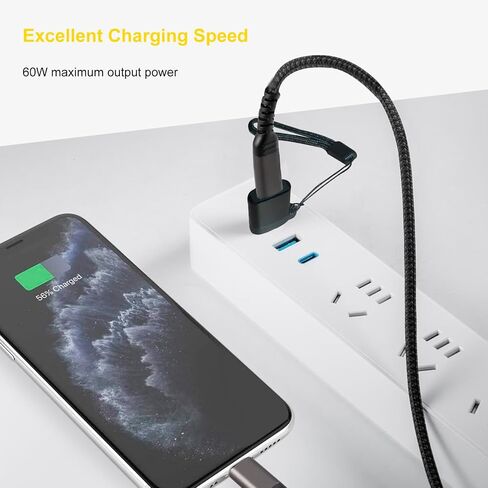 محول USB إلى USB C، محول USB C أنثى إلى USB 3.2 ذكر 10 جيجابت في الثانية 60 وات محول USB A إلى USB C مع حبل لسلسلة iPhone 17 16 15، iPad Air Mini Pro 7، Samsung Galaxy، Pixel، أسود، 3 عبوات in Kuwait