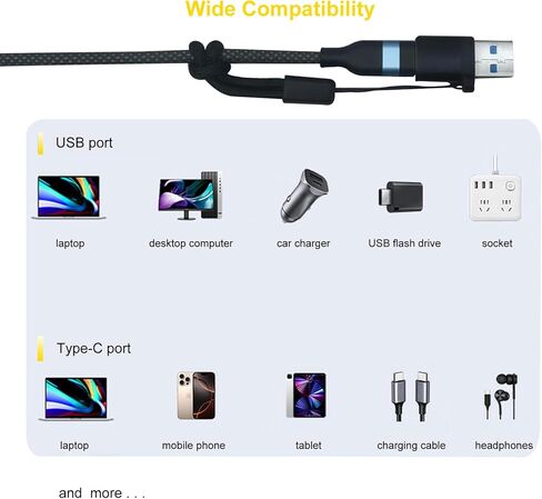 محول USB إلى USB C، محول USB C أنثى إلى USB 3.2 ذكر 10 جيجابت في الثانية 60 وات محول USB A إلى USB C مع حبل لسلسلة iPhone 17 16 15، iPad Air Mini Pro 7، Samsung Galaxy، Pixel، أسود، 3 عبوات in Kuwait