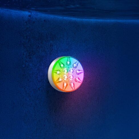 2 Pack Waterproof Led Lights for, 2.8 in Underwater Lighting with Remote, 16 Colors, Suction Cups Included, Rechargeable in Kuwait