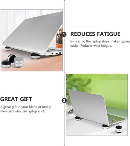 Toddmomy 2pcs Laptop Heightening Stands Portable Computer Support Holders Black Desk Brackets for Cooling and Ventilated Laptop Base Compatible with Notebooks in Kuwait