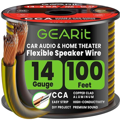 14 Gauge Speaker Wire (50 Feet / 15.24 Meters) with Banana Plugs (6 Pairs, 12 Pieces) GearIT Pro Series 14 AWG Speaker Cable - Black in Kuwait