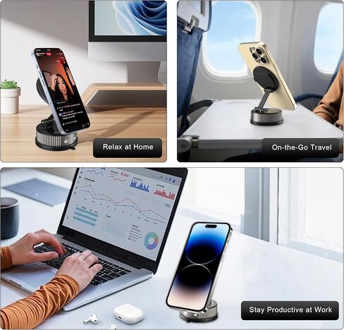 حامل هاتف مغناطيسي للسيارة MagSafe، حامل هاتف 2 في 1 مع موزع عطر، حامل هاتف عالمي قابل للدوران 360 درجة للزجاج الأمامي للوحة القيادة، لهاتف iPhone 17-12 Pro Max Plus والمزيد in Kuwait