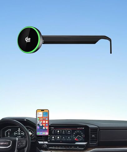 Qi2.2 Max 25W Fast Wireless Car Charger Phone Holder for Chevrolet Silverado 1500/2500 HD 2022-2026/GMC Sierra 1500 2500HD 13.4-Inch Screen, Magnetic Phone Mount Compatible with MagSafe in Kuwait