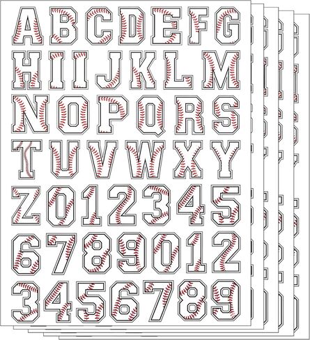 235 PCS Letters Numbers Baseball Helmet Stickers - 5 Sheets Removable Vinyl Decal for Helmets,Hard Hat, Baseball Water Bottle Name Stickers (A) in Kuwait