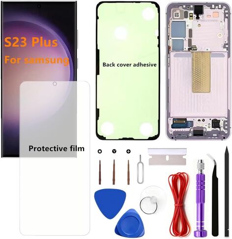 شاشة OLED لهاتف Samsung Galaxy S23 Plus LCD تعمل باللمس تدعم بصمة الإصبع Galaxy S23Plus SM-S916U SM-S916U1 (مع إطار أسود) in Kuwait