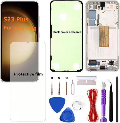 شاشة OLED لهاتف Samsung Galaxy S23 Plus LCD تعمل باللمس تدعم بصمة الإصبع Galaxy S23Plus SM-S916U SM-S916U1 (مع إطار أسود) in Kuwait