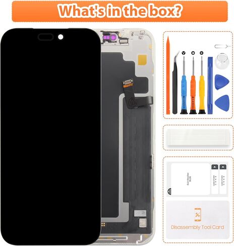شاشة أصلية لهاتف iPhone 17 Pro Max بديلة لشاشة iPhone 17 Pro Max LCD A3526، A3257، A3527، A3525 أجزاء إصلاح مجموعة محول الأرقام بشاشة تعمل باللمس ثلاثية الأبعاد (أسود بدون إطار) in Kuwait