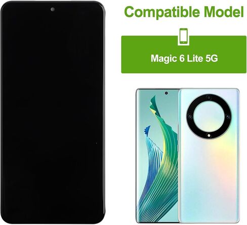 Digital Display Replacement Compatible with Honor Magic 6 Lite 5G (Black without Frame) LCD Display Touch Screen Digitizer Assembly with Repair Tool in Kuwait