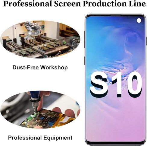 مجموعة استبدال شاشة LCD لهاتف Samsung Galaxy S10 مع إطار مع سماعة أذن ومكبر الصوت وزر الصوت الجانبي ومحرك الاهتزاز SM-G973U ومحول رقمي بشاشة تعمل باللمس (بدون وظيفة بصمة الإصبع) in Kuwait