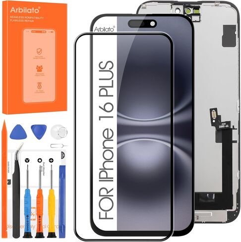 Not Original Screen for iPhone 16 Plus Screen Replacement for iPhone 16 Plus LCD Screen A3290,A3082,A3289,A3291 3D Touch Display Digitizer Assembly Repair Parts(Black No Frame in Kuwait