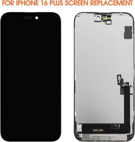 Not Original Screen for iPhone 16 Plus Screen Replacement for iPhone 16 Plus LCD Screen A3290,A3082,A3289,A3291 3D Touch Display Digitizer Assembly Repair Parts(Black No Frame in Kuwait