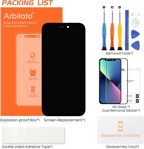 Not Original Screen for iPhone 16 Plus Screen Replacement for iPhone 16 Plus LCD Screen A3290,A3082,A3289,A3291 3D Touch Display Digitizer Assembly Repair Parts(Black No Frame in Kuwait