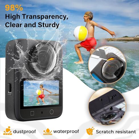 JZW-Shop Glass Lens Guard Compatible with DJI OSMO 360 Camera, with 2 Pack Screen Protectors, 9H, Scratch Protection, Anti-Fingerprints, Bubble-Free, HD Clear in Kuwait