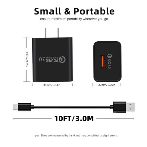 10FT 2 Pack 20W Fast Wall QC3.0 USB C كابل شحن لـ Moto G Play 2025 2026، Motorola G Power 2025 2026 5G)، G Stylus 2025/2026 5G/2024/2023 5G)، G 5G 2026/2025، Edge 2026 2025/Edge+ 2026 2025 in Kuwait