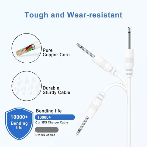 Vanjua 2 Pack Replacement DC Charging Cable, USB to DC 2.5mm Fast Charger Cord Adapter - 2.5mm Massager Charger in Kuwait