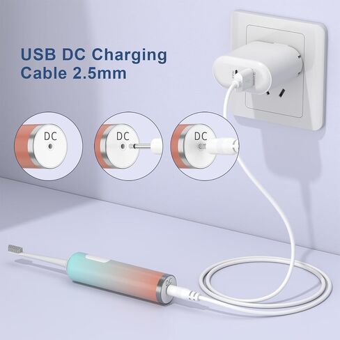Vanjua 2 Pack Replacement DC Charging Cable, USB to DC 2.5mm Fast Charger Cord Adapter - 2.5mm Massager Charger in Kuwait