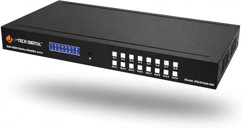 J-Tech Digital 8x8 HDMI Matrix Switch Switcher HDMI 2.0 HDR 4K@60Hz YUV 4:4:4, HDCP 2.2/1.4, 18Gbps, EDID, IP/Ethernet Control, Compatible with Control4 Driver [JTECH-8x8-H20] in Kuwait