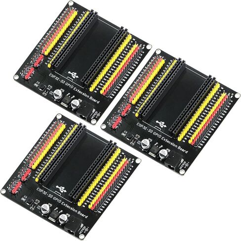 3 قطع ESP32 S3 لوحة توسيع GPIO 1 إلى 2، 44 دبوس لوحة القطع متوافقة مع لوحة تطوير ESP32 S3 ووحدة N8R8/N16R8، مع محول طاقة 9 فولت 1 أمبير in Kuwait