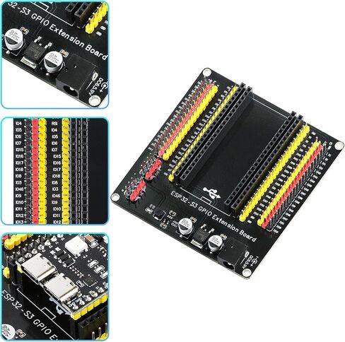 3 قطع ESP32 S3 لوحة توسيع GPIO 1 إلى 2، 44 دبوس لوحة القطع متوافقة مع لوحة تطوير ESP32 S3 ووحدة N8R8/N16R8، مع محول طاقة 9 فولت 1 أمبير in Kuwait