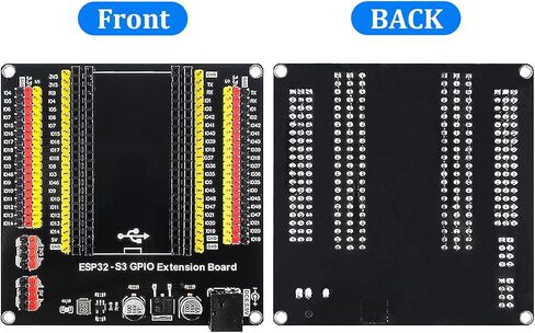 3 قطع ESP32 S3 لوحة توسيع GPIO 1 إلى 2، 44 دبوس لوحة القطع متوافقة مع لوحة تطوير ESP32 S3 ووحدة N8R8/N16R8، مع محول طاقة 9 فولت 1 أمبير in Kuwait